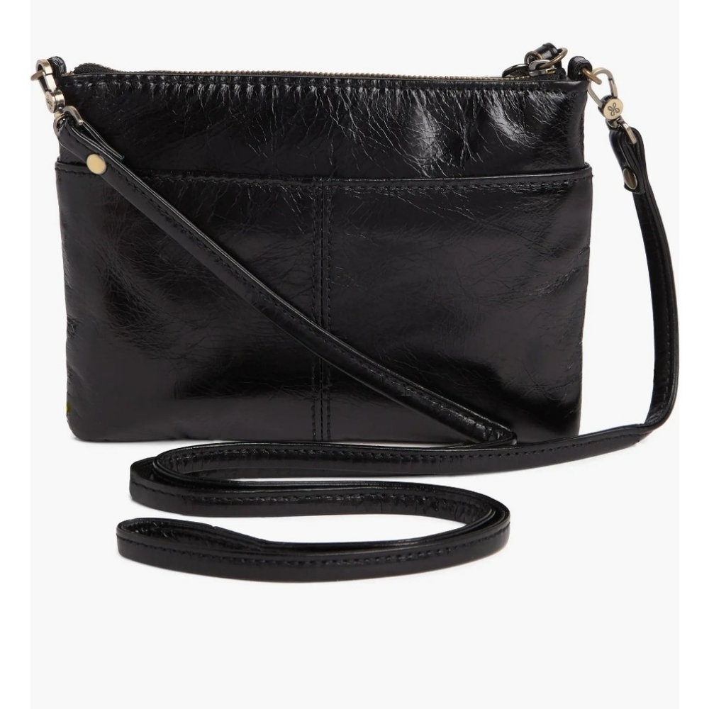 HOBO Black Leather Clutch with Floral Interior - Picture 6 of 6